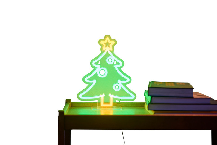 Neonskylt Julgran LED 28 cm Stemning